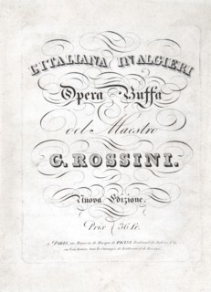 Frontispiece to the libretto of Rossini's ‘L'Italiana in Algeri'