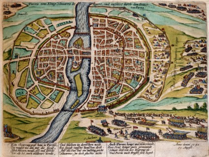 Hogenberg, le Duc de Parme fait entrer des vivres dans Paris, 1590