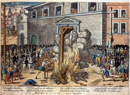 Hogenberg, Execution of Anne du Bourg, 1559