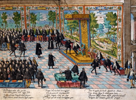 Hogenberg, Abdication de Charles V d'Espagne en 1556