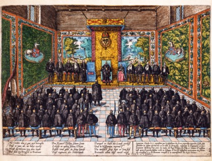 Hogenberg, Charles V d'Espagne nomme son fils Philippe II gouverneur des Pays-Bas