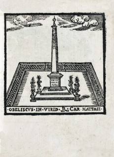 Obeliscus in virid R. Car. Mattaei : Obélisque de la villa Celimontana à Rome