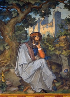 Eduard Karl Ille, Représentation du poème de Walther von der Vogelweide "J'étais assis sur une pierre"