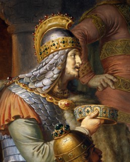 Wilhelm Hauschild, Un héros guerrier, allié à Atli, apporte une couronne royale à Gudrun