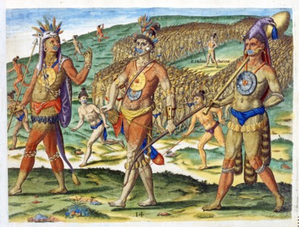 Théodore de Bry, L'armée du chef Outina et ses caciques