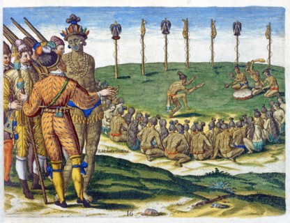 Théodore de Bry, Une cérémonie rituelle de victoire en présence des Français