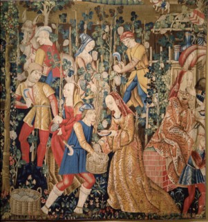 Les vendanges (partie droite de la tapisserie)