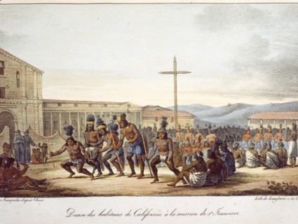 Danse des habitants de Californie à la mission de San Francisco