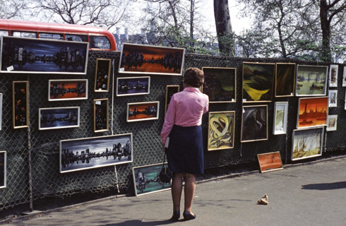 Art exhibition on Bayswater Road, London