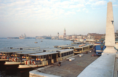 Vaporetti on the Riva di San Biagio, in Venice