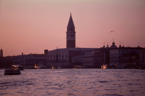 Sunset over St Mark’s Basin in Venice