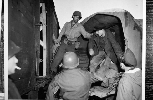 Prisonnier de guerre russe en route vers Hof, 1945