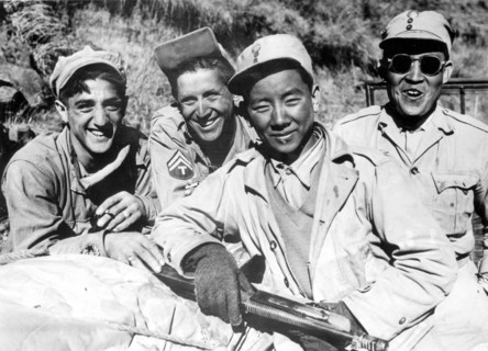 Convoy drivers, dusty and begrimed but happy (China, 1945)