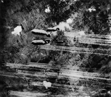 Bombs dropping on Bremen ( Germany) Dec.20,1943