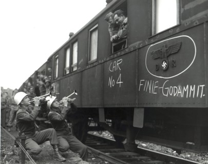 Des soldats américains commencent leur voyage de retour près de Fulda, 22 mai 1945