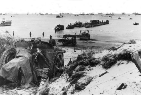 Renforcements sur le front français en Normandie
(Juin 1944)