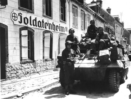 American soldiers in Valognes, June 1944