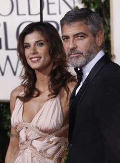 US actor George Clooney and his Italian girlfriend actress Elisabetta Canalis arrive for the 67th