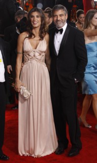 US actor George Clooney and his Italian girlfriend actress Elisabetta Canalis arrive for the 67th