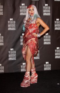 Singer Lady Gaga poses in the press room of the 2010 MTV Video Music Awards at the Nokia Theatre in