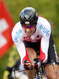 Fabian Cancellara aus der Schweiz fährt am Donnerstag (27.09.2007) bei den