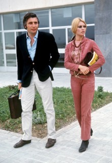 An undated picture shows German Photographer Gunter Sachs (L) in southern Spain with French film