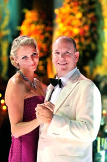 Prince Albert II of Monaco and his wife, Princess Charlene of Monaco, dance at the 63rd Red Cross