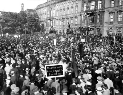 Demonstration against peace terms in 1919