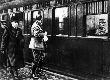 First World War: Matthias Erzberger at the armistice of Compiegne