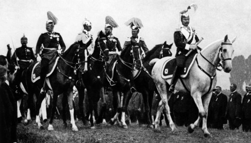 The German Emperor Wilhelm II. on the imperial parade