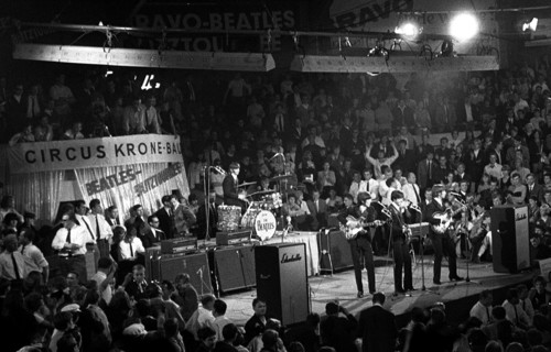 The Beatles bei ihren Auftritt im Münchner Circus Krone Bau am 24.06.1966