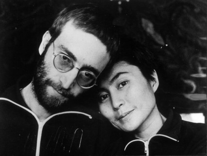 With wife YOKO ONO