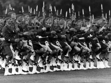 Birthday parade of British soldiers in Berlin for the English Queen