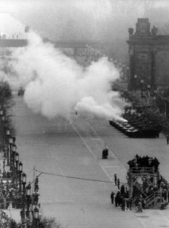 Canon salutes during military parade for the 'Armed Forces Day' in Berlin