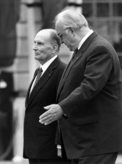 Francois Mitterand and Helmut Kohl