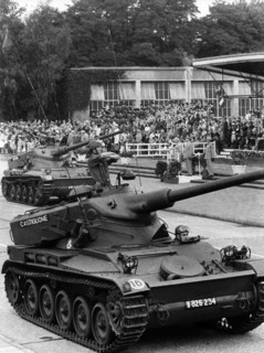Tank at military parade on French national day in Berlin
