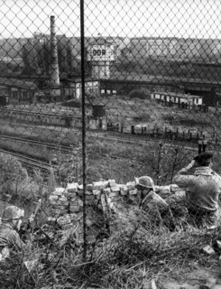 French soldiers at train station Gesundbrunnen in Berlin