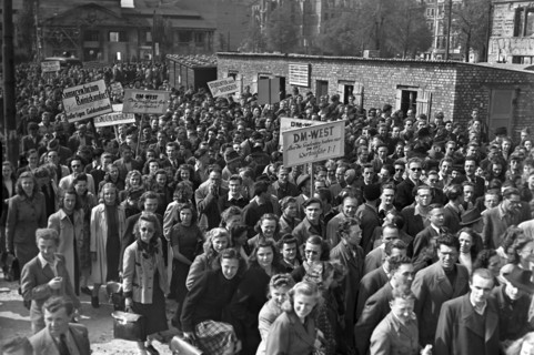 Post-war period - Protest against currency reform in 1949
