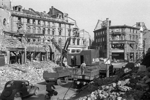 Post-war era - destroyed Frankfurt on the Main