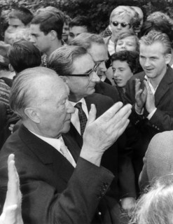 Adenauer in refugee camp Marienfelde