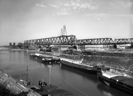 Post-war era - Rhine bridge Rheinhausen 1948