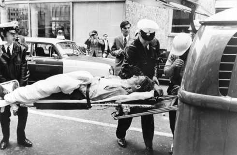 RAF - Bomb explosion in front of Springer publishing house 1972