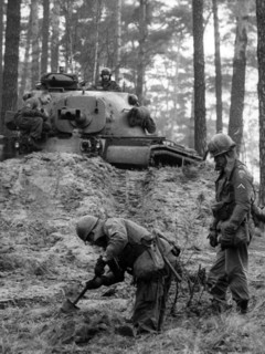 Manoeuvre of US army in Berlin Grunewald