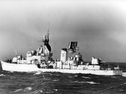 Dutch destroyer during NATO exercise in North Sea