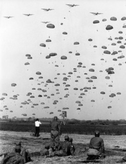 Countless paratroopers during US airborne exercise