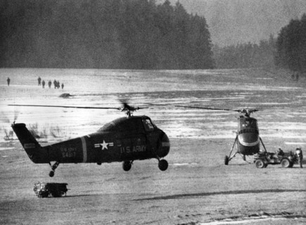 Helicopter during US manoeuvre "Free Play" on military training area Grafenwöhr
