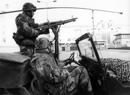 U.S. military patrol at the Berlin Wall