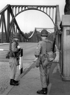 Barricaded checkpoint at Glienicker Brücke in Berlin