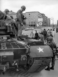 US tank at sector border in West Berlin 1961