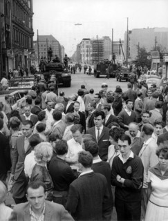 West Berlins at Sunday stroll at the Berlin Wall